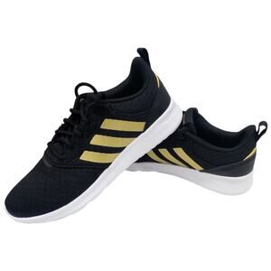 Adidas QT Racer 2.0 Women's Running Shoes Sneakers Black Metallic Gold size 7